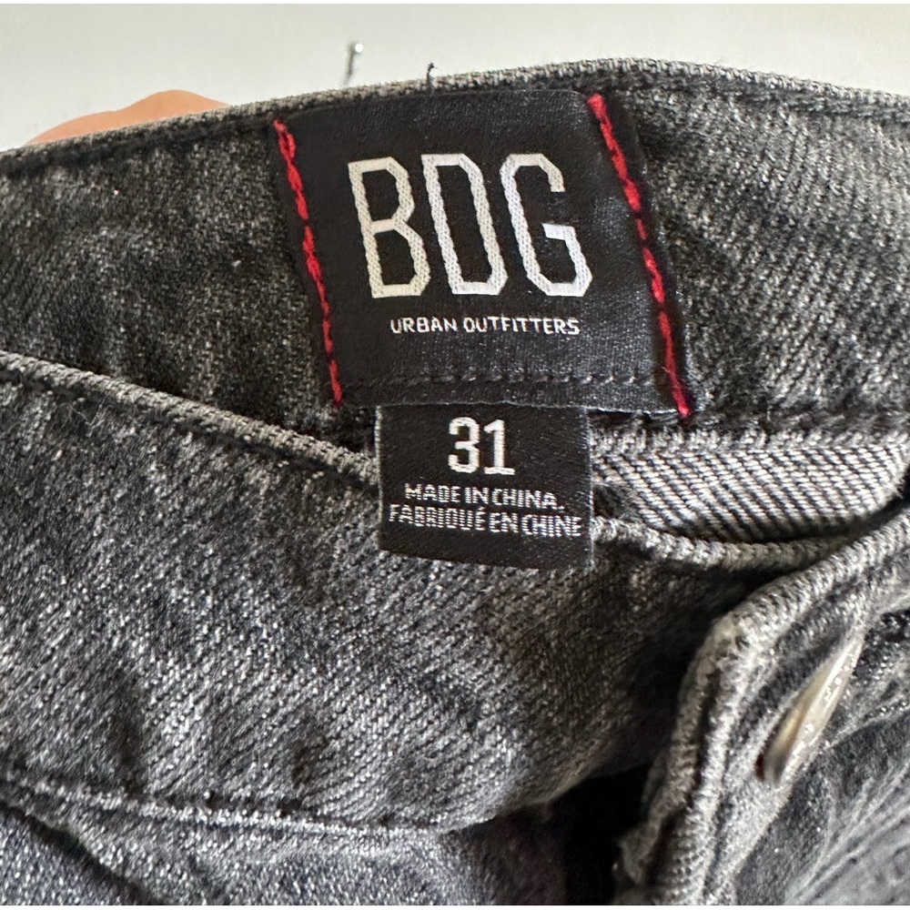 Urban Outfitters BDG Washed Black Denim Tati High Waisted Slit Flare Jean - Picture 11 of 13